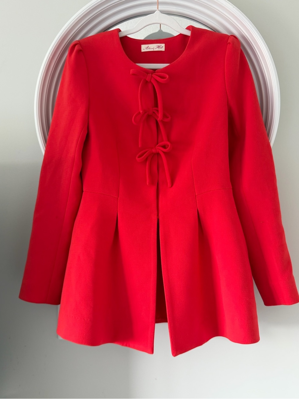 Alannah Hill Vibrant Red Bow-Front Peplum Coat